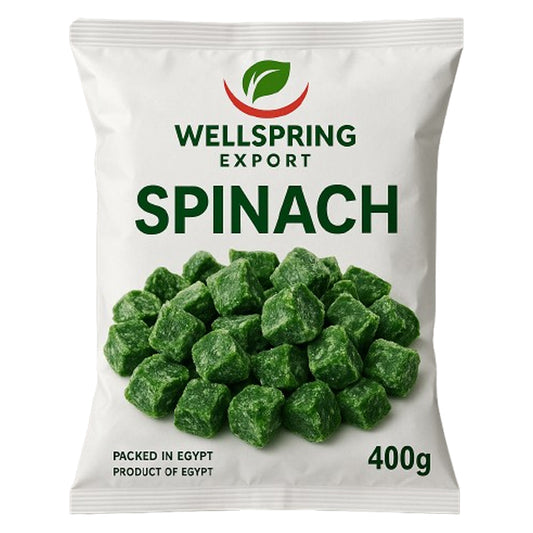 Egyptian Frozen Spinach FOR EXPORT  – 400 Gram Retail Pack