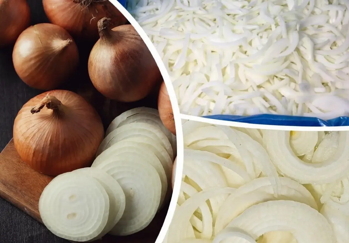 Frozen Onion Cubes And Slices
